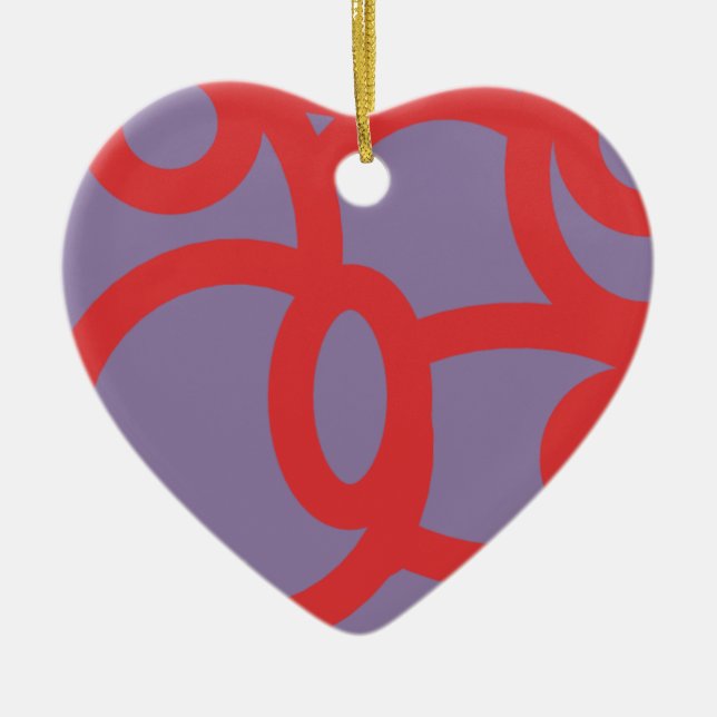 Adorno De Cerámica patrón rojo 646 (Frente)