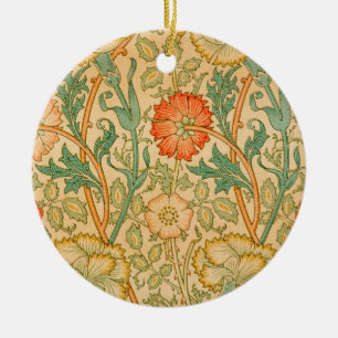 Adorno De Cerámica Patrón rosa y Rosa (por William Morris)