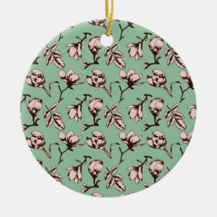Adorno De Cerámica Patrón sin foco con brotes de flores de los árbole
