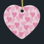 Adorno De Cerámica Patrón sin problemas de los corazones bonitos<br><div class="desc">Corazones patrones de adornos cerámicos. Decorado en tonos rosas. Adecuado para la decoración,  el regalo,  etc.</div>