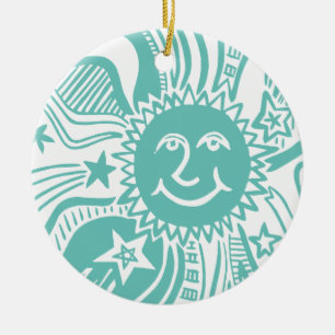Adorno De Cerámica Patrón Sol personalizado