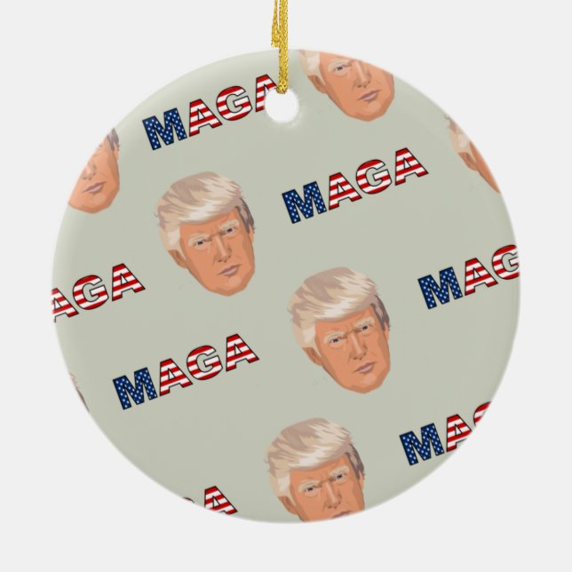 Adorno De Cerámica Patrón Trump MAGA (Atrás)