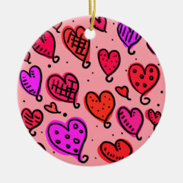 Adorno De Cerámica Patrón único de corazón de corte