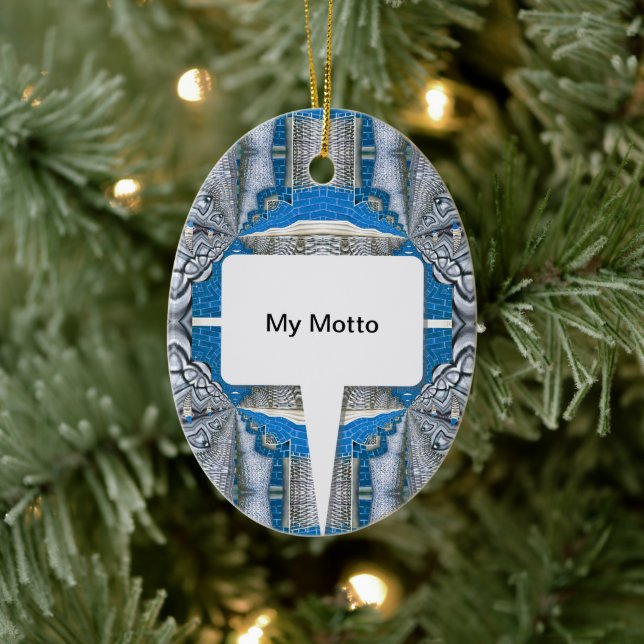 Adorno De Cerámica Patrón y texto facial de diversión psicodélica (Árbol)