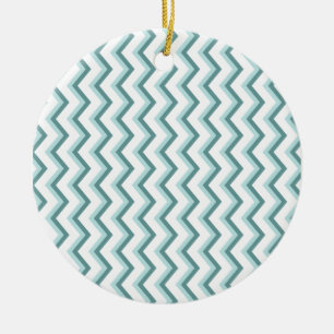 Adorno De Cerámica Patrón ZigZag Chevron en verde menta