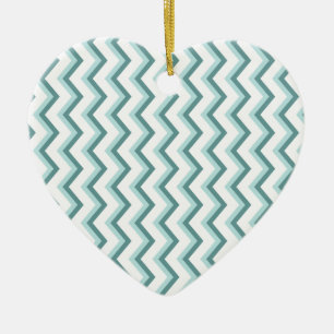Adorno De Cerámica Patrón ZigZag Chevron en verde menta