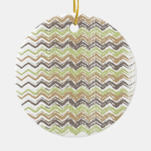 Adorno De Cerámica Patrón ZigZag de Melon Brandy Scribble