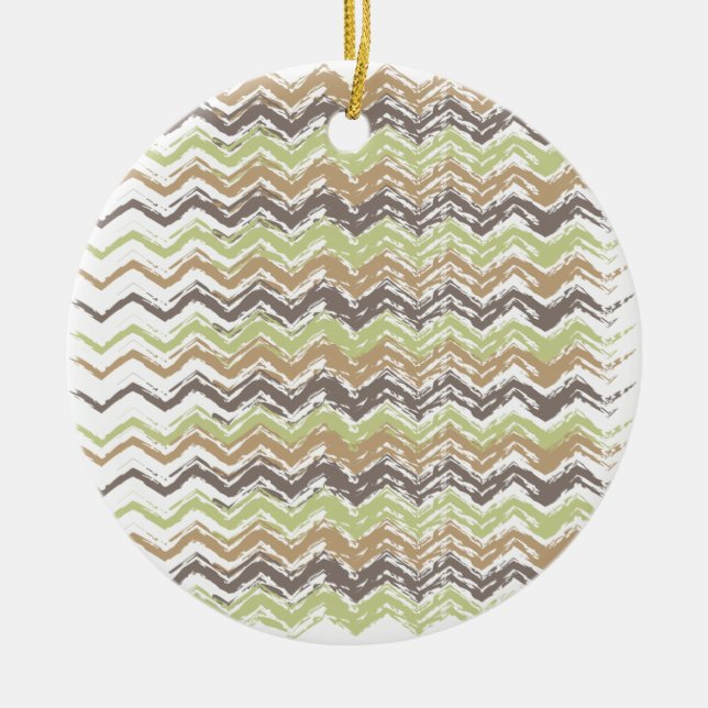 Adorno De Cerámica Patrón ZigZag de Melon Brandy Scribble (Frente)