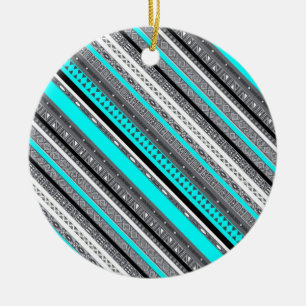 Adorno De Cerámica Patrones aztecos de agua gris lisa