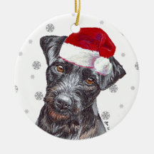 Patterdale Terrier - Santa Hat Navidades Bauble D