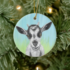 Adorno De Cerámica Patty Goat Ornament
