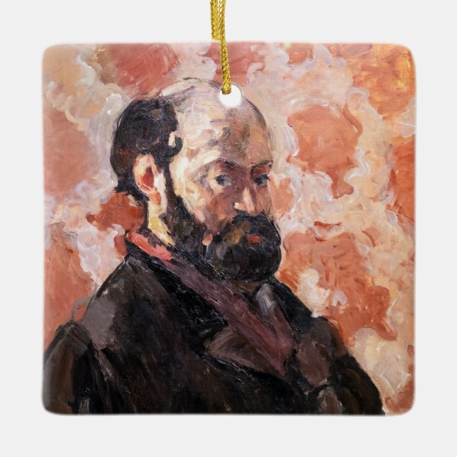Adorno De Cerámica Paul Cezanne - autorretrato de fondo rosa (Anverso)