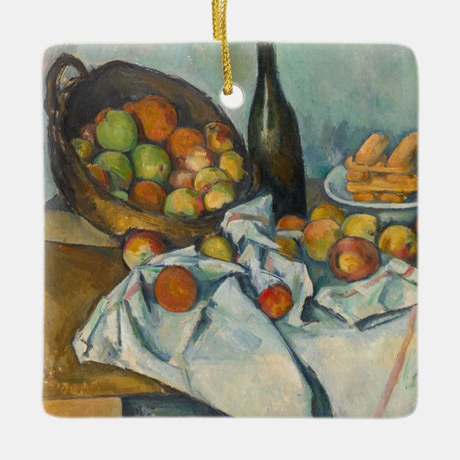 Adorno De Cerámica Paul Cezanne - La canasta de manzanas (Anverso)