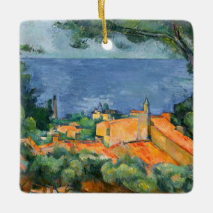 Adorno De Cerámica Paul Cezanne - L'Estaque con techos rojos