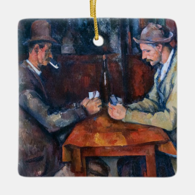 Adorno De Cerámica Paul Cezanne - Los jugadores de cartas (Anverso)