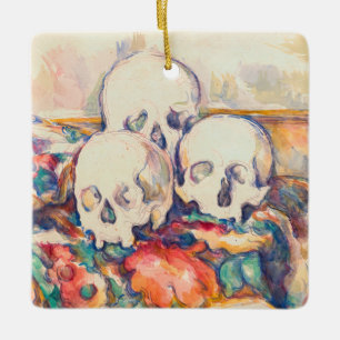 Adorno De Cerámica Paul Cezanne - Los tres cráneos acuarela