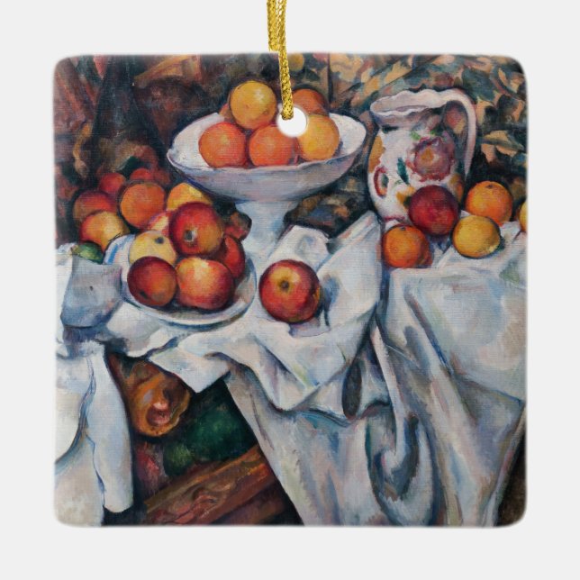 Adorno De Cerámica Paul Cezanne - Todavía vida, manzanas y Naranjas (Anverso)