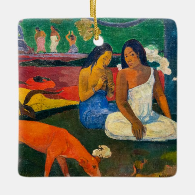 Adorno De Cerámica Paul Gauguin - Arearea / El Perro Rojo (Anverso)
