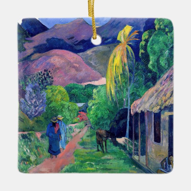 Adorno De Cerámica Paul Gauguin - Calle en Tahití (Anverso)