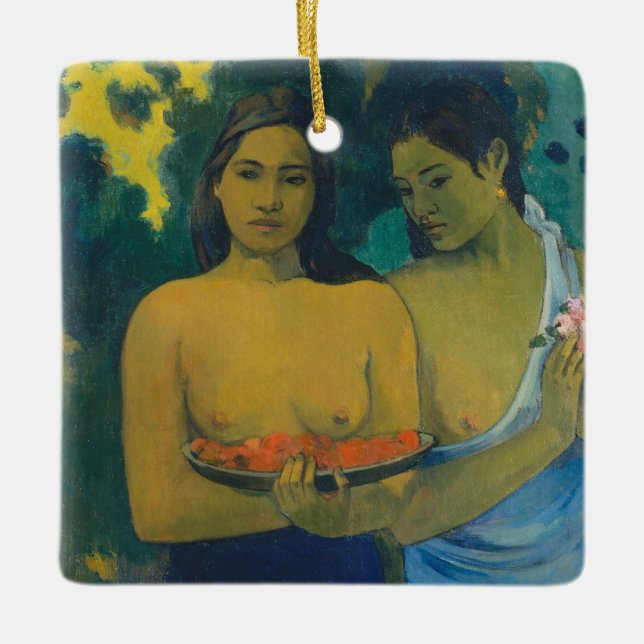 Adorno De Cerámica Paul Gauguin - Dos mujeres tahitianas (Anverso)