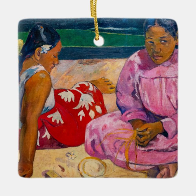 Adorno De Cerámica Paul Gauguin - Mujeres tahitianas en la playa (Anverso)