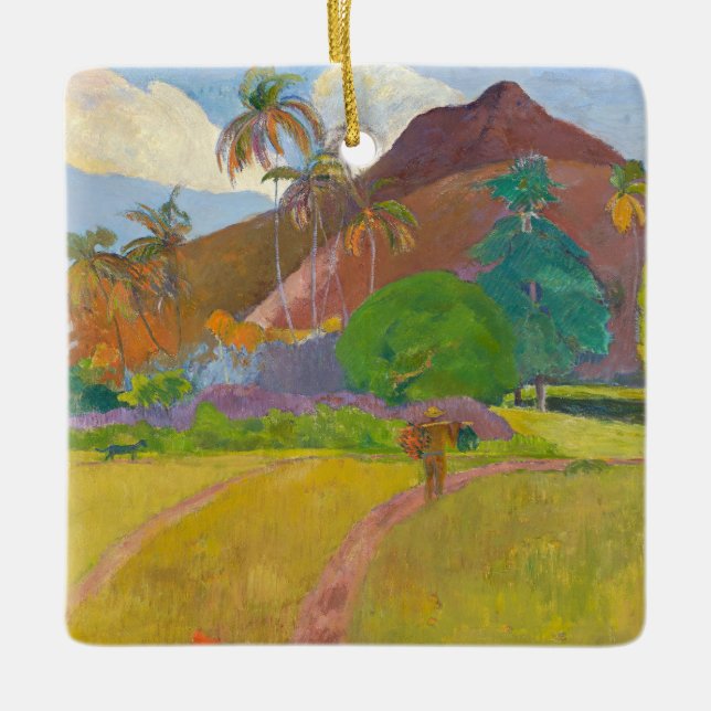 Adorno De Cerámica Paul Gauguin - Paisaje Tahitiano (Anverso)
