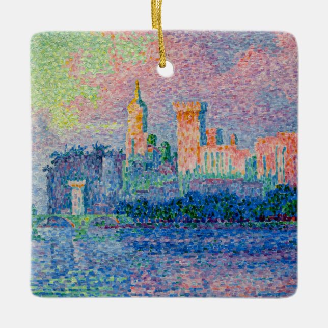 Adorno De Cerámica Paul Signac - El Palacio Papal, Aviñón (Anverso)