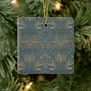 Adorno De Cerámica Pavo y Dragón por William Morris