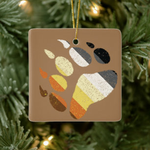 Adorno De Cerámica Paw angustiada del Orgullo del Oso