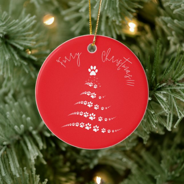 Adorno De Cerámica Paw Christmas Tree | Navidades furtivos (Árbol)