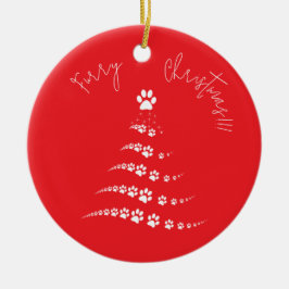 Adorno De Cerámica Paw Christmas Tree | Navidades furtivos