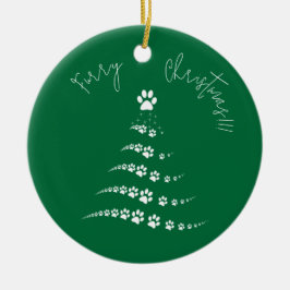 Adorno De Cerámica Paw Christmas Tree | Navidades furtivos