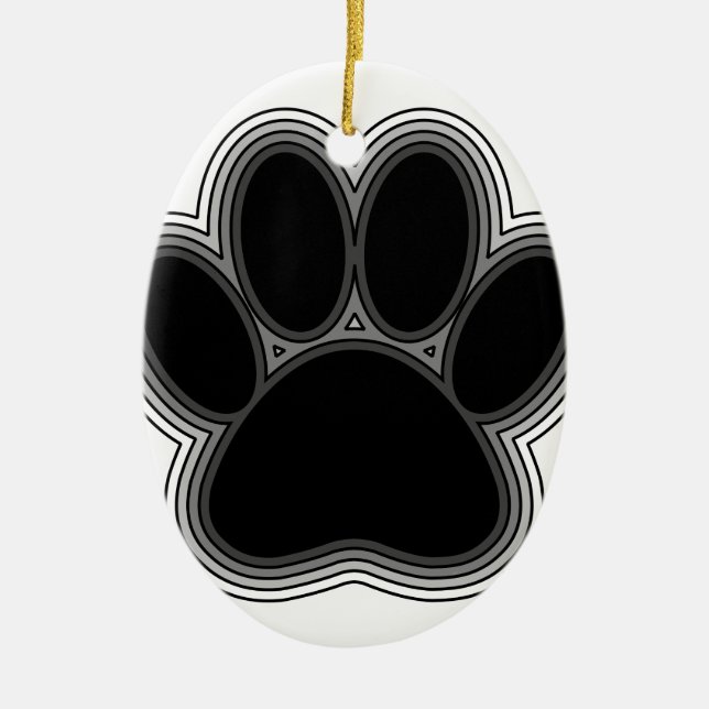 Adorno De Cerámica Paw De Perro Con Salidas (Frente)