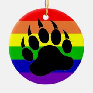 Adorno De Cerámica Paw del oso del orgullo gay