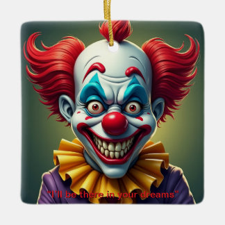 Adorno De Cerámica Payaso Asustador de Dos Caras 