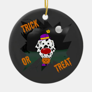 Adorno De Cerámica Payaso de Halloween del Dalmatian