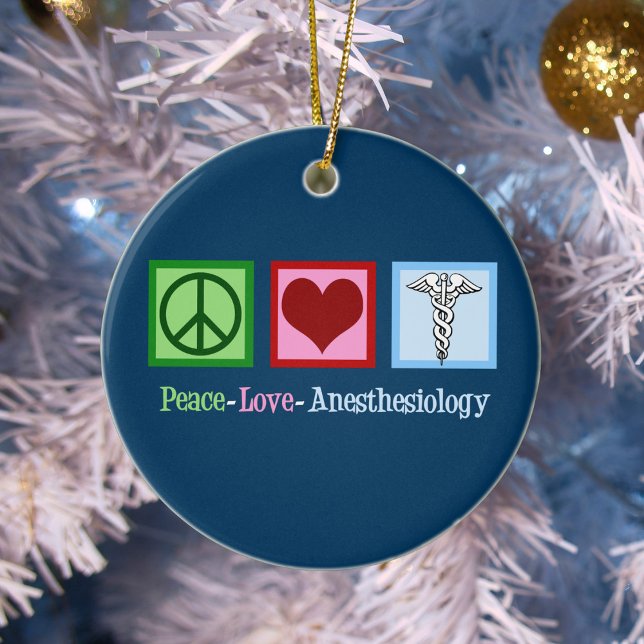 Adorno De Cerámica Paz Amor Anestesiología Navidades azules (Subido por el creador)