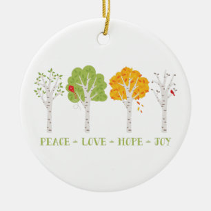 Adorno De Cerámica Paz, amor, esperanza, alegría