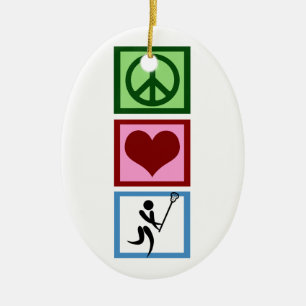 Adorno De Cerámica Paz Amor Lacrosse