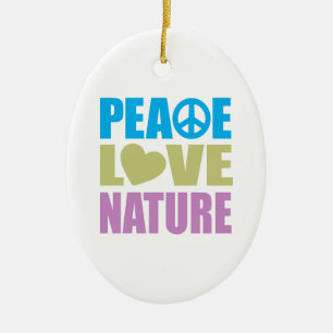 Adorno De Cerámica Paz Amor Naturaleza