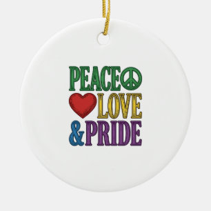 Adorno De Cerámica Paz Amor Orgullo Grabado Vintage Diseño Vectorial_