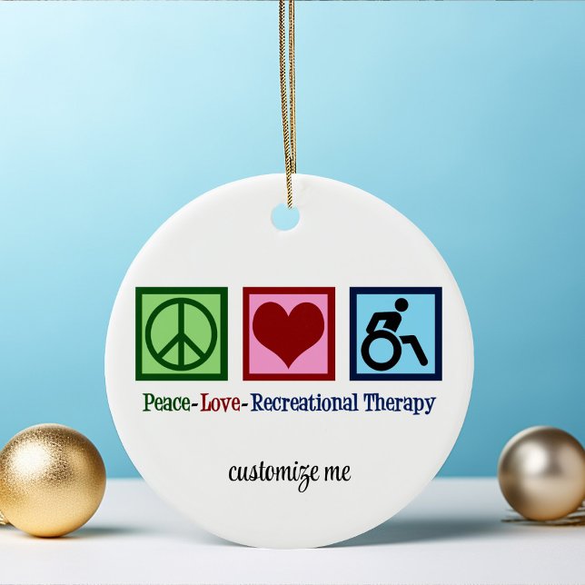 Adorno De Cerámica Paz Amor Terapia Recreativa Navidades Personalizad (Subido por el creador)