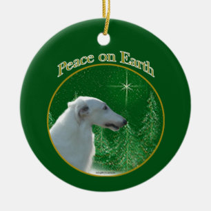 Adorno De Cerámica Paz de Borzoi