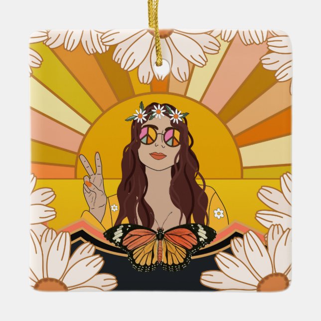 Adorno De Cerámica Paz de Flor (Anverso)