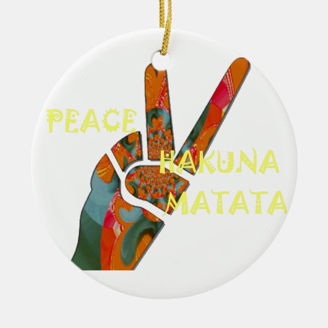 Adorno De Cerámica Paz de Hakuna Matata (Frente)