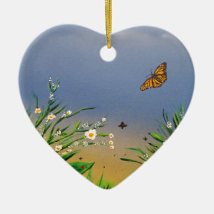 Adorno De Cerámica Paz de mariposa