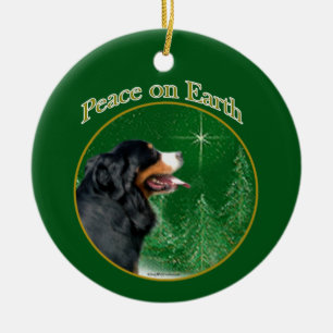 Adorno De Cerámica Paz de Perro de Montaña de Bernese