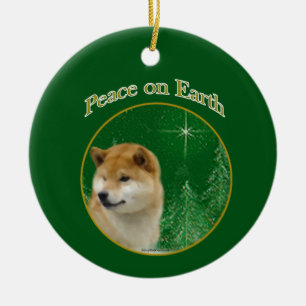 Adorno De Cerámica Paz de Shiba Inu