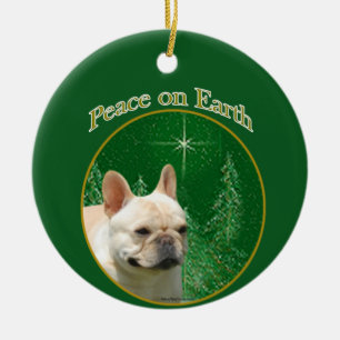 Adorno De Cerámica Paz en Bulldog francés