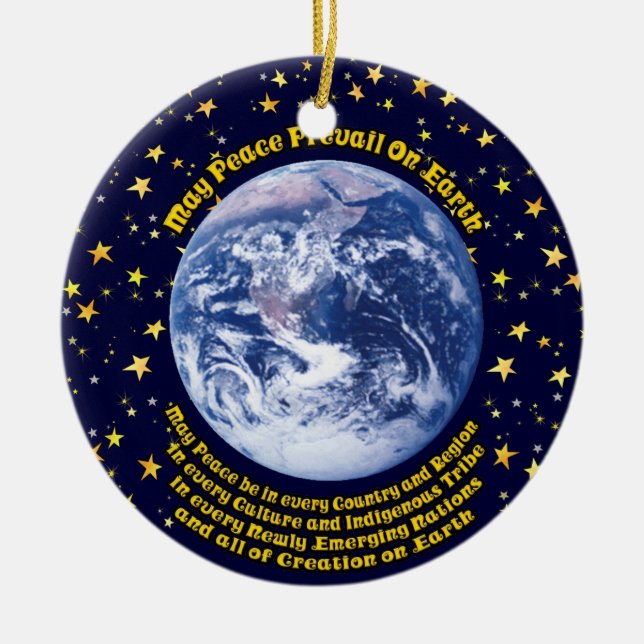 Adorno De Cerámica Paz en la Tierra (Frente)